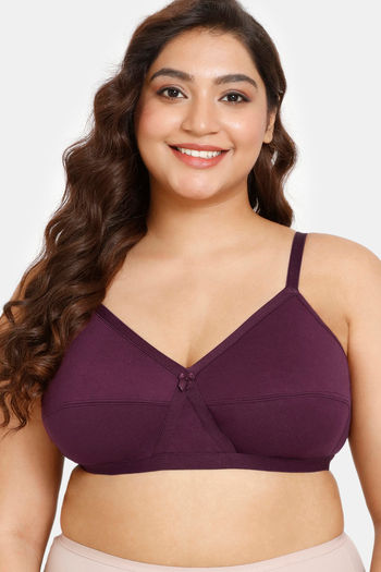 Buy Rosaline Everyday Double Layered Non Wired Full Coverage Super Support Bra - Winter Bloom